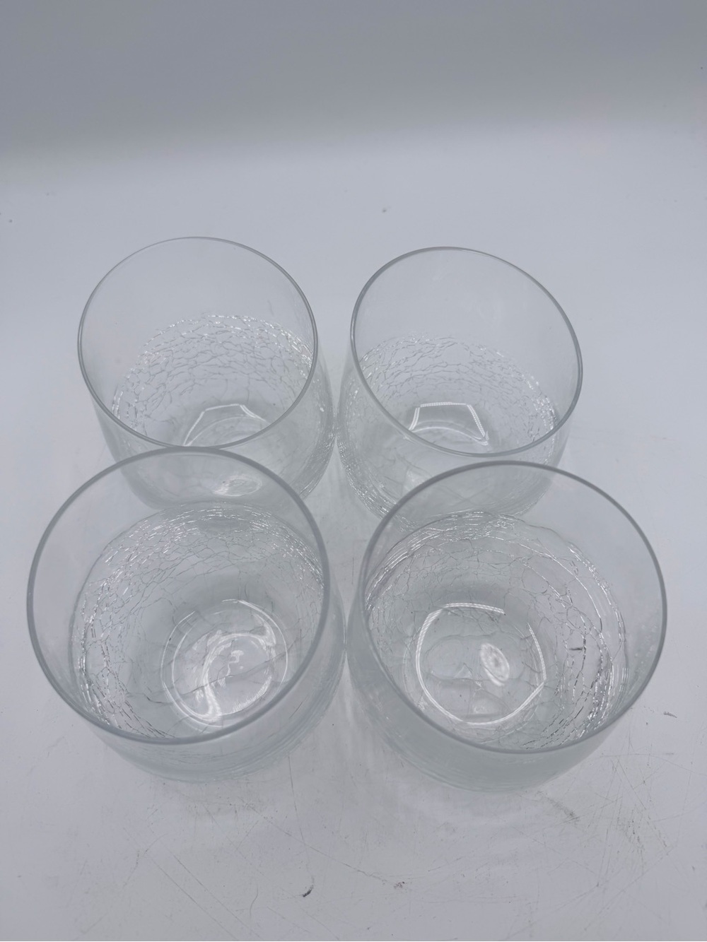 Pier 1 Clear Crackle Glass Tumbler Set of 4 - Contemporary Home Dining